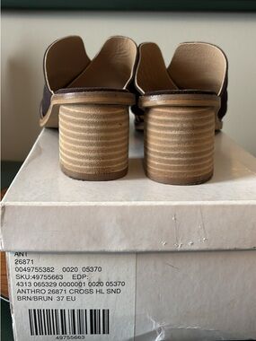 Anthropologie Cross-Front Sandal Mule in Brown